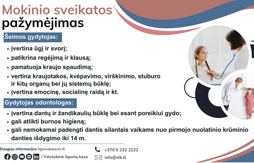 Vasara – tinkamas metas užregistruoti savo vaikus profilaktiniam vizitui pas šeimos gydytoją